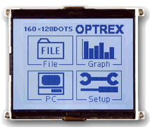 Kyocera Display (Optrex) F-51854GNFJ-SLW-ABN 160x128 Monochrome Graphic LCD